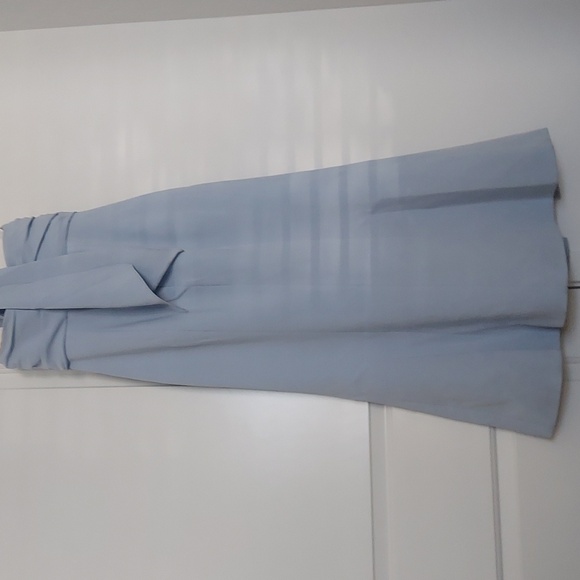 NEW Cinq a Sept Adela Tie-Back Trumpet Midi Dress in Light Blue - Picture 7 of 8